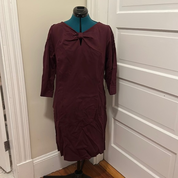 Talbots Garnet bow neck dress. 16. - Picture 1 of 3